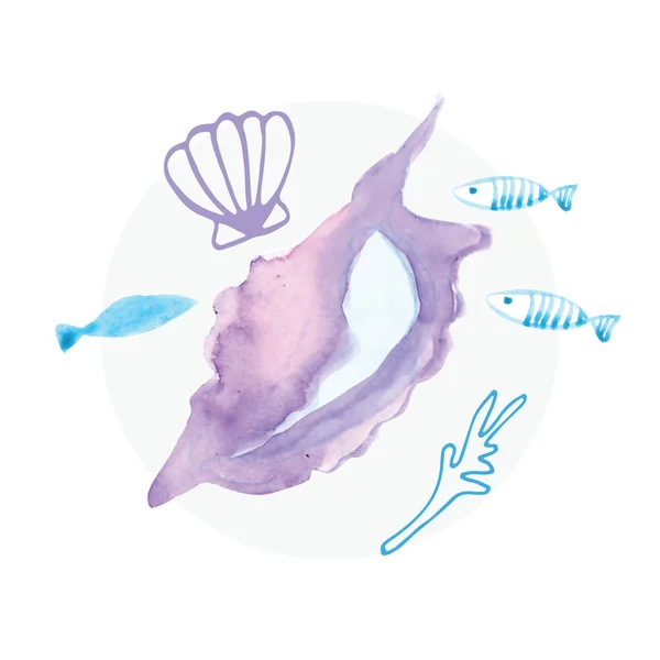 Peinture à la main aquarelle bleu mer, texture du papier — Photo