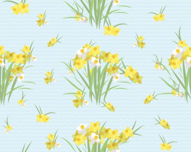 Çiçekli narsisli retro-klasik arka plan