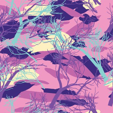 Askeri kamuflaj doku ağaçları ile