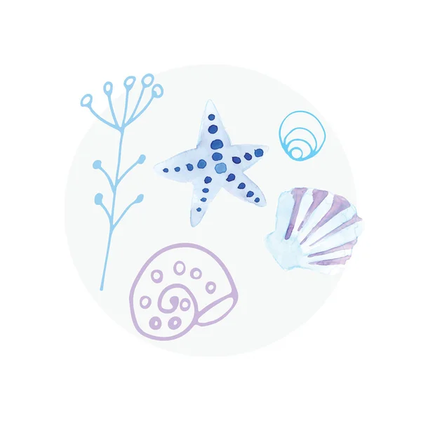 Handmade malarstwo akwarela błękitne morze, tekstury papieru — Zdjęcie stockowe