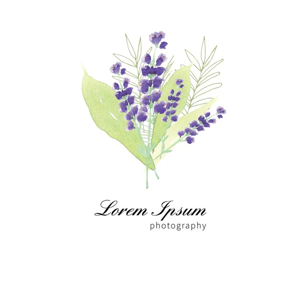 Dipinti a mano Wildflower motivo floreale — Foto Stock