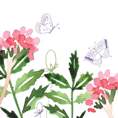 El boyalı kır çiçeği çiçek desenli