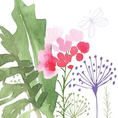 El boyalı kır çiçeği çiçek desenli