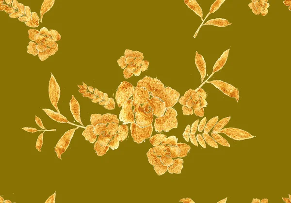 Romantic gold rose bouquet design pattern invitation template.