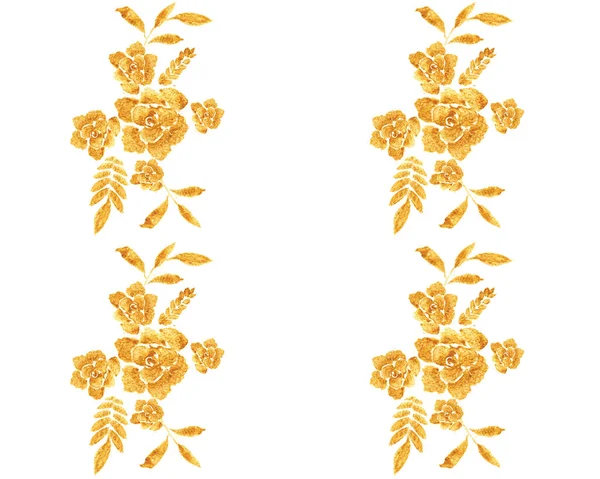 Romantic gold rose bouquet design pattern invitation template. — Stock Photo, Image