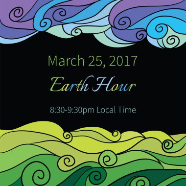 Ekoloji illüstrasyon Earth Hour