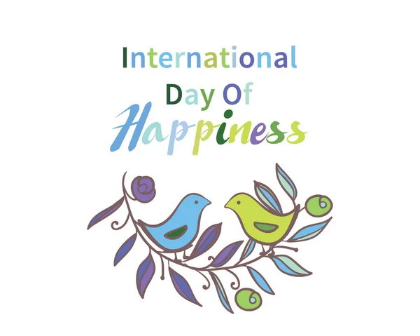Cartão de felicitações Dia Internacional da Felicidade — Vetor de Stock