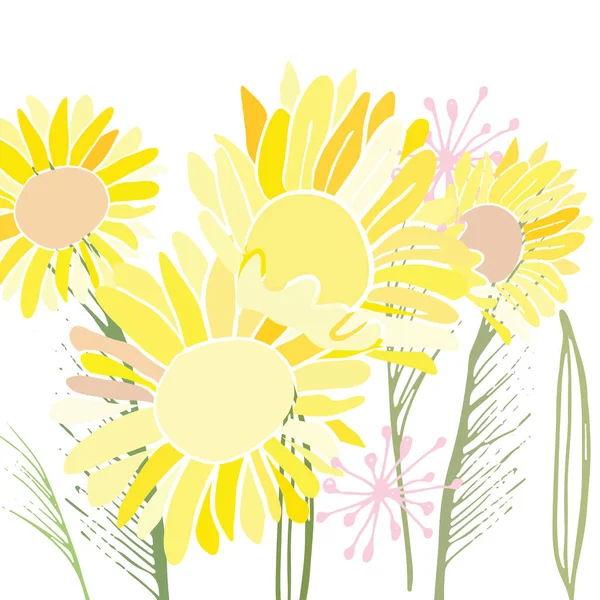 Composición flor verano — Archivo Imágenes Vectoriales