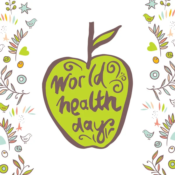 Carte de voeux de la Journée mondiale de la santé — Image vectorielle