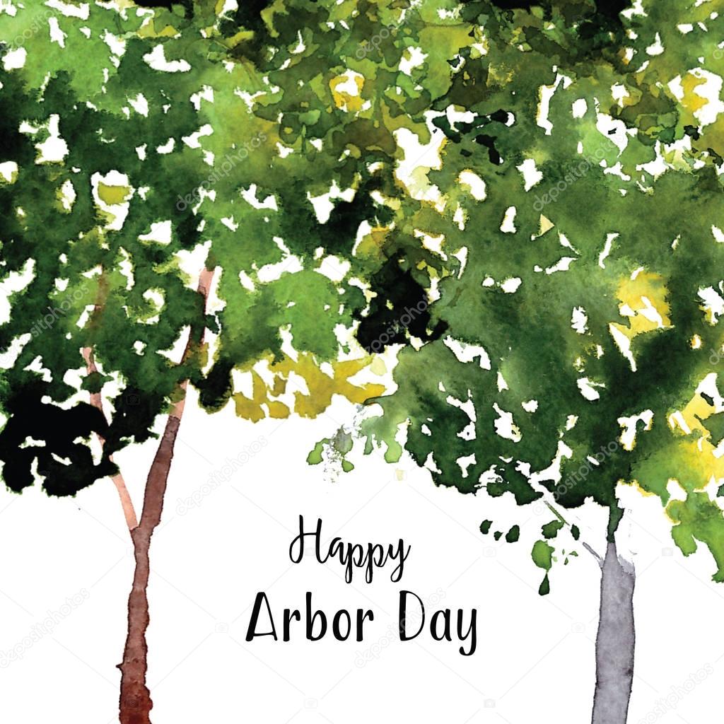 Greeting card of the Arbor Day