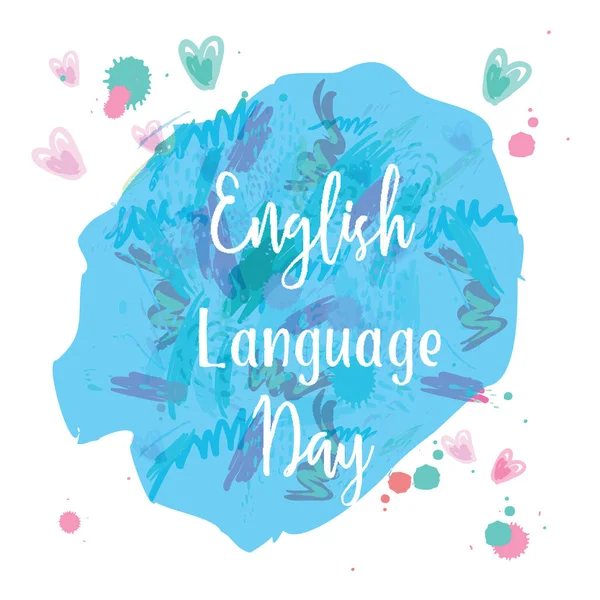 Carte de voeux de la Journée de la langue anglaise — Image vectorielle