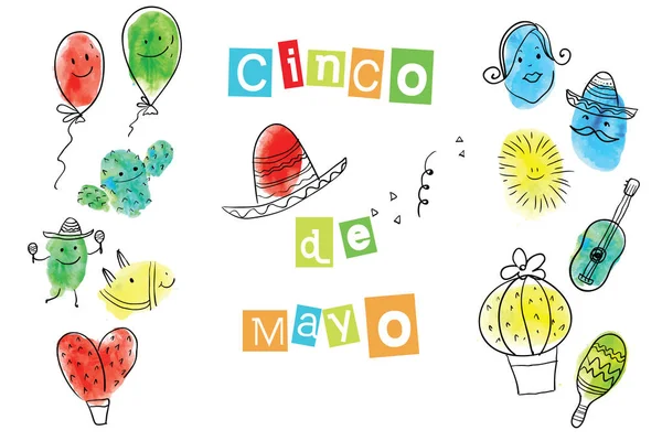 Carte de voeux de la journée Cinco de Mayo — Image vectorielle