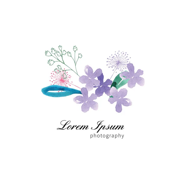Dipinti a mano Wildflower motivo floreale — Foto Stock