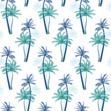 Palmiye ağaçları ile güzel egzotik tropik yaz desen vektör