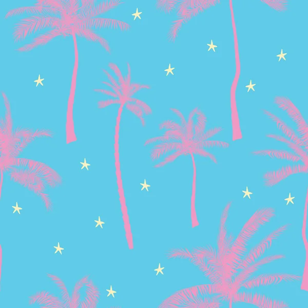 Vecteur Magnifique motif exotique tropical d'été avec palmiers — Image vectorielle