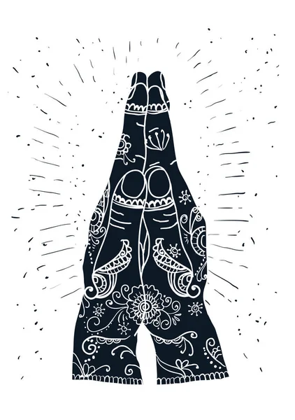 Öğe yoga mudra eller namaste