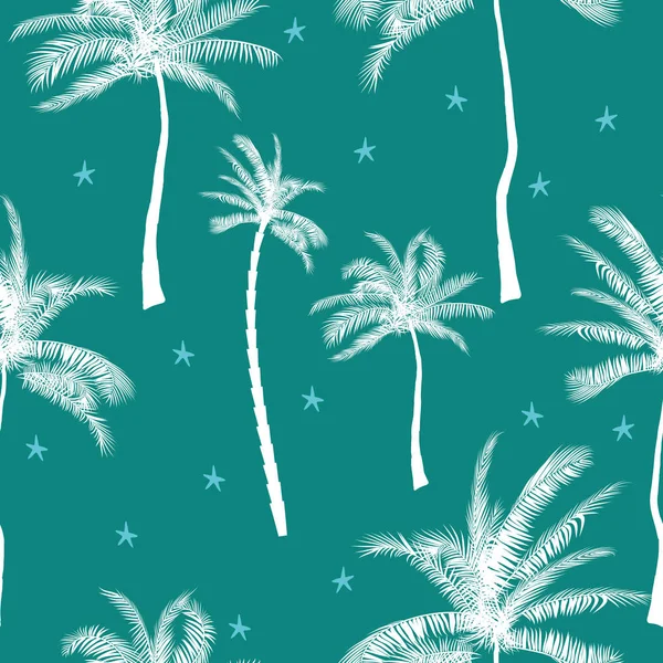 Wektor wzór egzotycznych tropikalnych lato piękne z palmami — Wektor stockowy