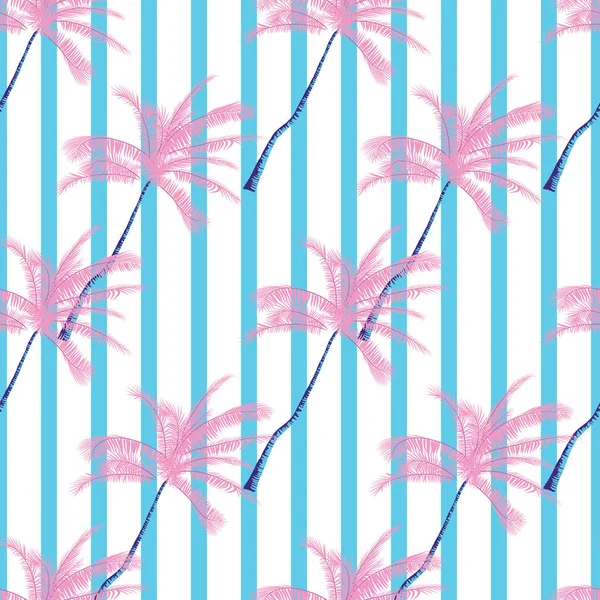 Palmiye ağaçları ile güzel egzotik tropik yaz desen vektör