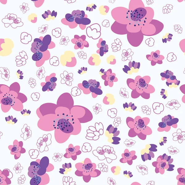 Moda flor sakura fondo patrón sin costuras — Archivo Imágenes Vectoriales