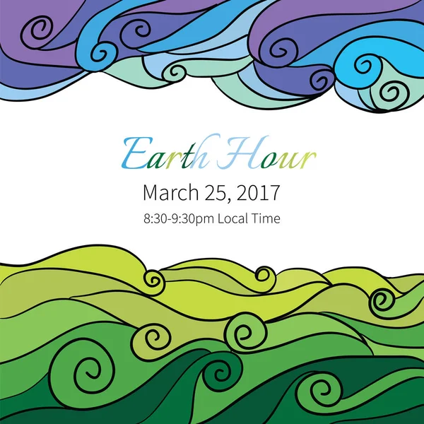 Ecology Illustration Earth Hour — Stock Vector