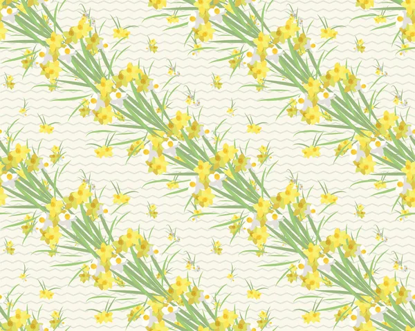 Floral Narziss Retro Vintage Hintergrund — Stockvektor