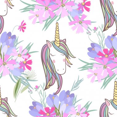 Çiçekler ve hayvanlarla geçmişe dönük illüstrasyon