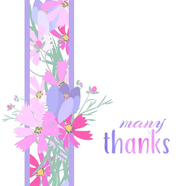 Style rétro Illustration avec des fleurs — Image vectorielle