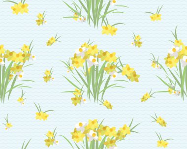 Çiçekli narsisli retro-klasik arka plan