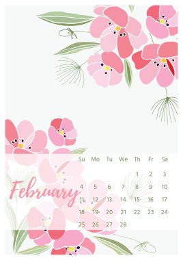 Vintage çiçek takvim 2018