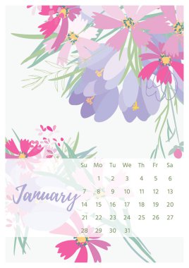 Vintage çiçek takvim 2018