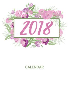 Vintage çiçek takvim 2018