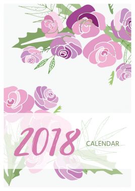 Vintage çiçek takvim 2018