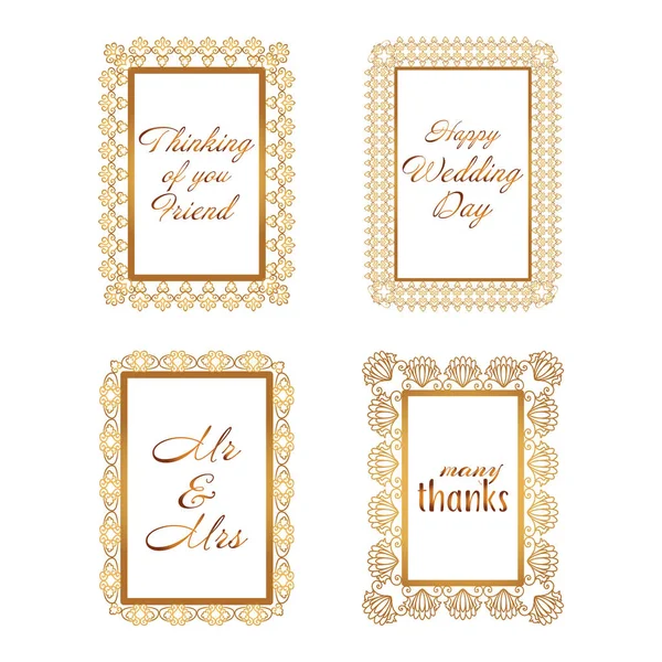 Elegant Lace Border Frames laser cut Picture Frames — Stock Vector