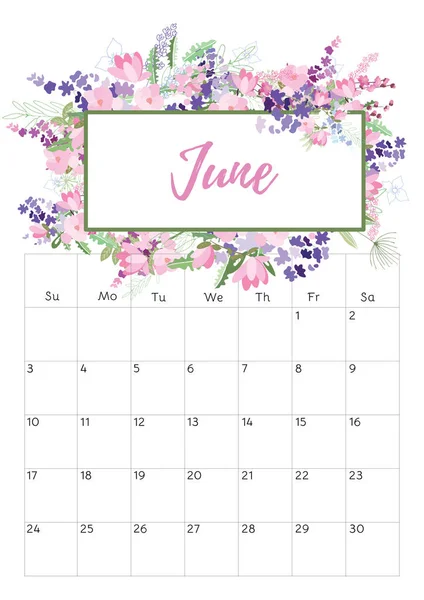 Calendar floral vintage 2018 — Vector de stoc