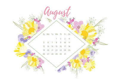 Vintage çiçek takvim 2018