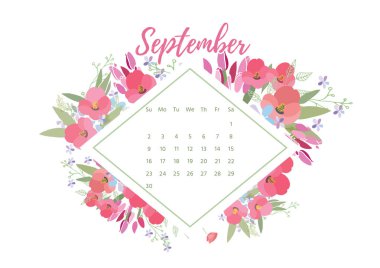 Vintage çiçek takvim 2018