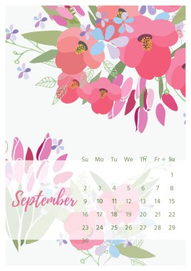 Vintage çiçek takvim 2018