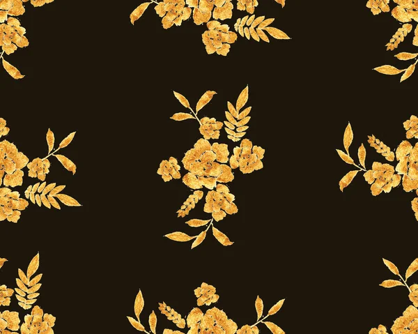 Romantik altın gül buket tasarım desen davet şablonu.