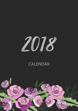 Vintage çiçek takvim 2018