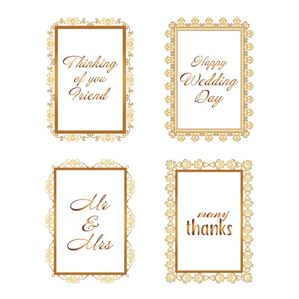 Elegant Lasergesneden Lace grens Frames fotolijsten — Stockvector