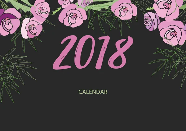 Vintage çiçek takvim 2018