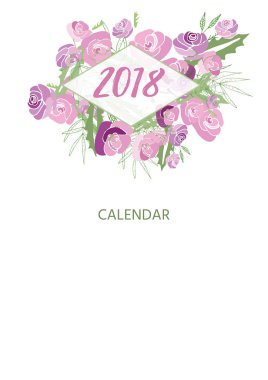 Vintage çiçek takvim 2018