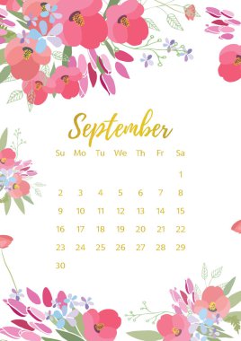 Vintage çiçek takvim 2018