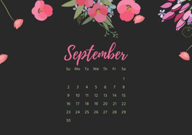 Vintage çiçek takvim 2018