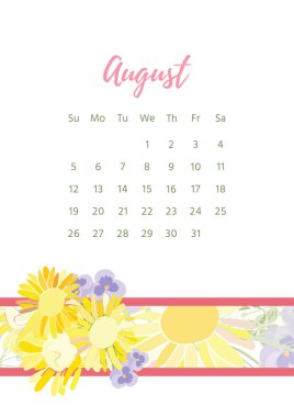 Vintage çiçek takvim 2018