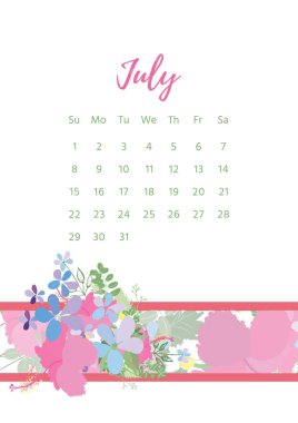 Vintage çiçek takvim 2018