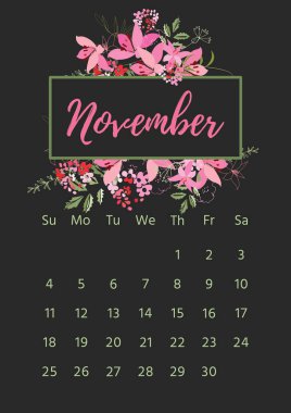 Vintage çiçek takvim 2018