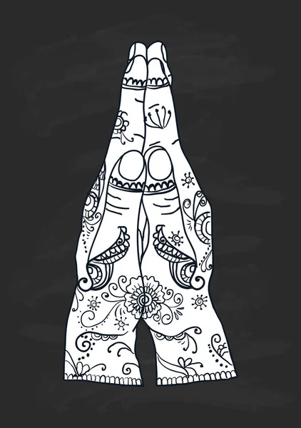 Element yoga mudra handen namaste — Stockvector