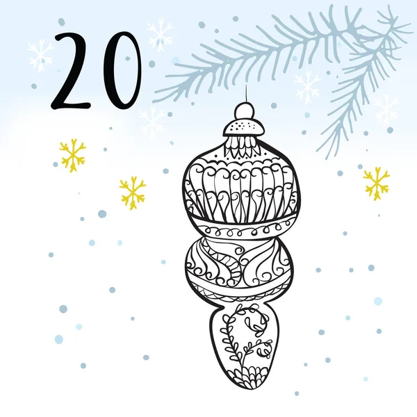 Illustration du calendrier de l'Avent pour l'attente de Noël . — Image vectorielle