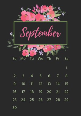 Vintage çiçek takvim 2018